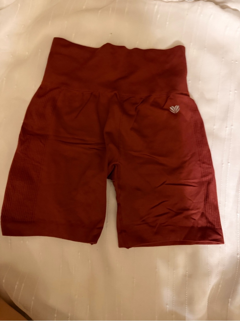 Forever 21 Women's High-Waist Bike Shorts - Brick Red